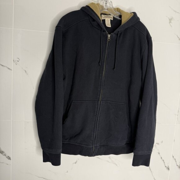 L.L. Bean Mens Katahdin Iron Works Heavyweight Hooded Sherpa Cotton Sweatshirt M - Picture 3 of 8